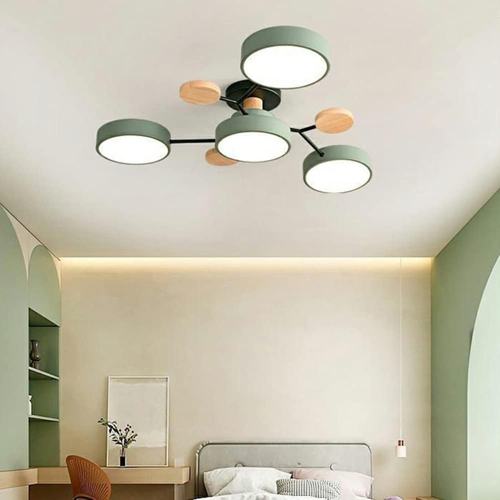 Lunara – Moderne Ronde LED Plafondlamp met Houten Accenten