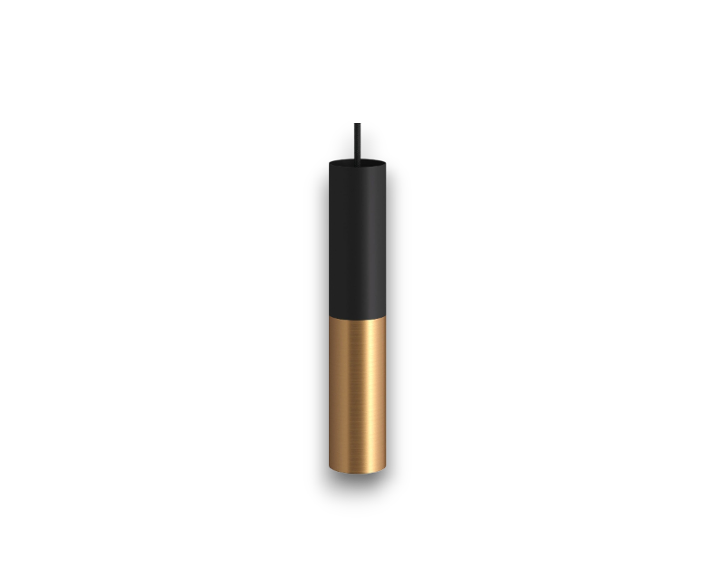 Linenra - Industriële Tube Hanglamp Messing En Zwart Met Tijdloos Design