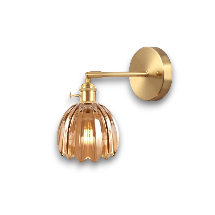 Floriva – Retro Tulpenknop Glazen Wandlamp voor Elegante Interieurs