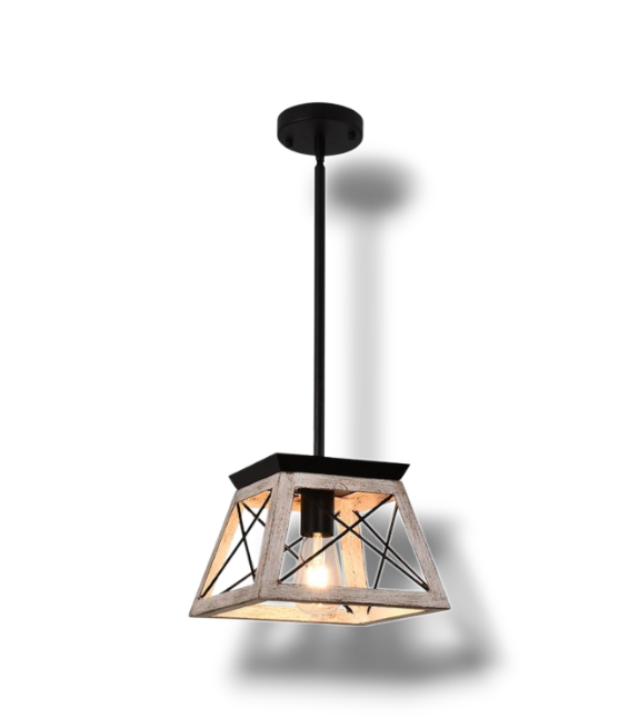 Kaelen – Vierkante Landelijke Hanglamp Met Één Lichtpunt