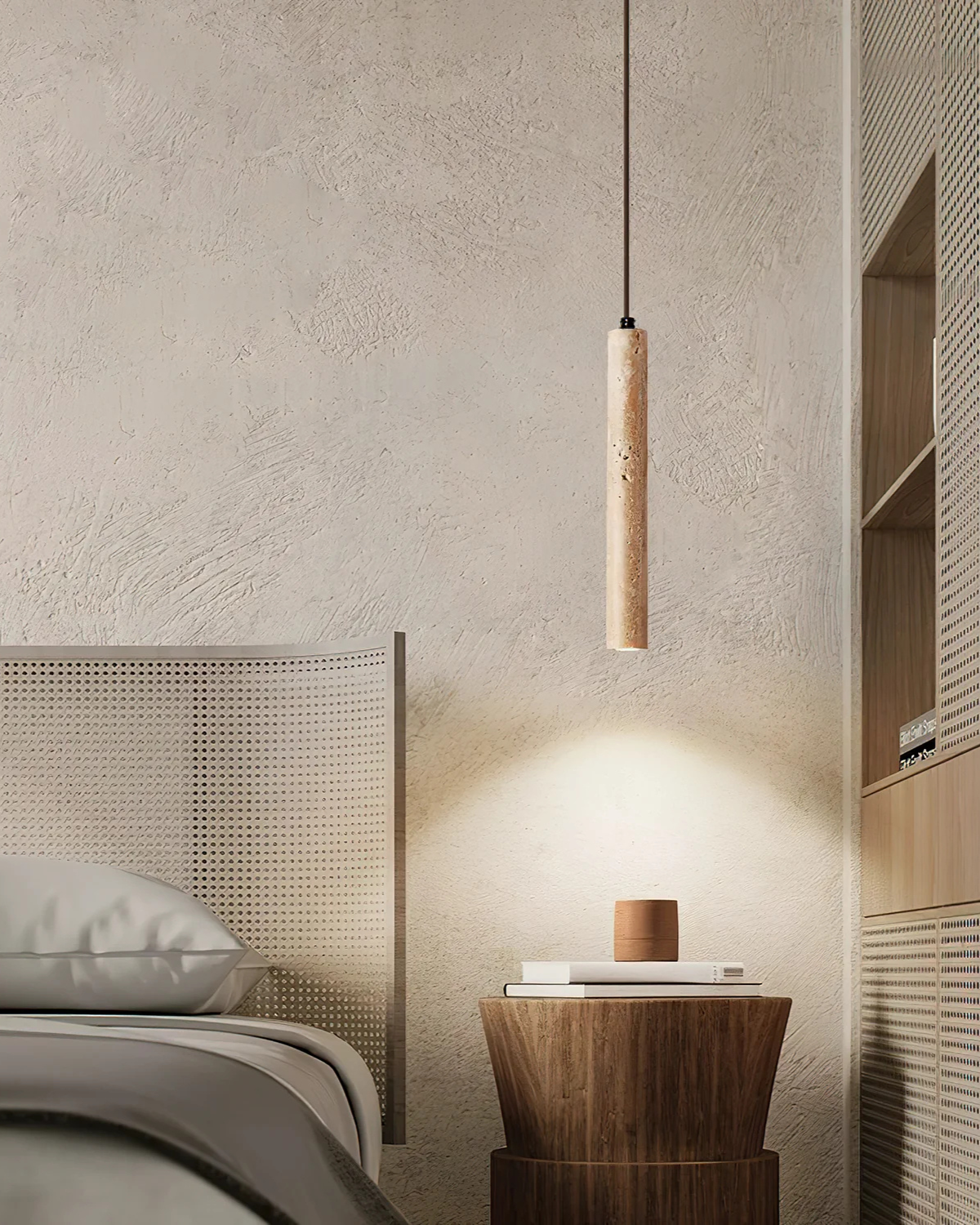 Coltra – Minimalistische Travertijn Cilinder Hanglamp