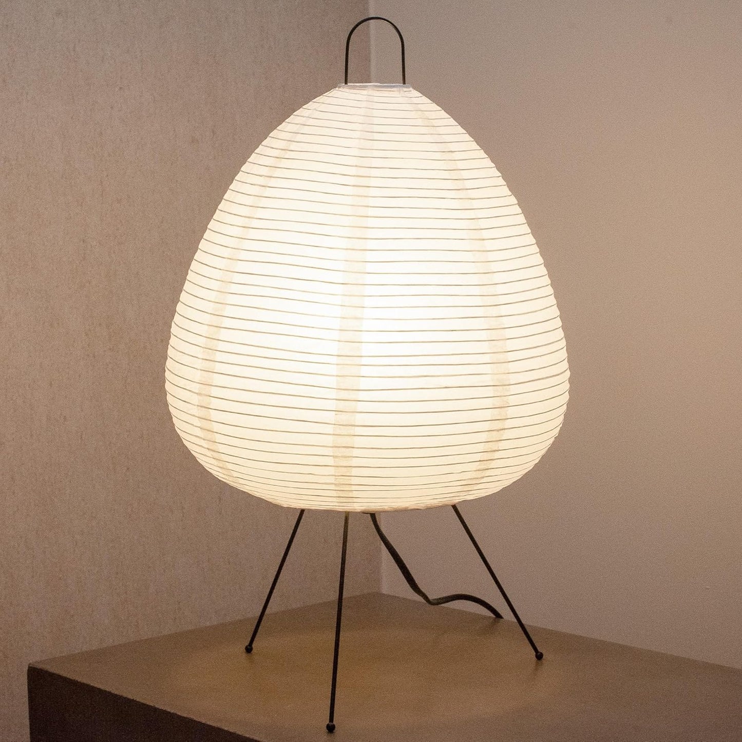 Nozomi – Japanse Wabi-Sabi Rijstpapier Tafellamp (Akari Design, Minimalistische Stijl, E27 Fitting)