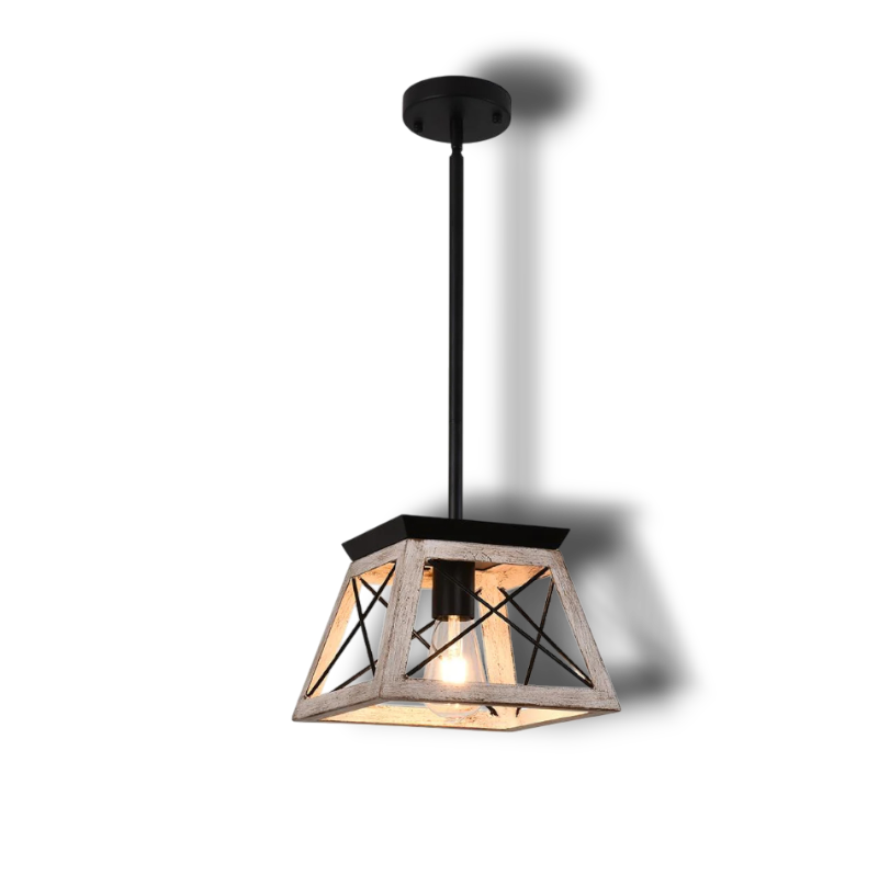 Kaelen – Vierkante Landelijke Hanglamp Met Één Lichtpunt