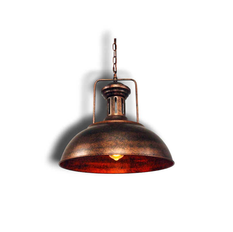 Corvin – Landelijke Industriële Roestkleurige Dome Hanglamp