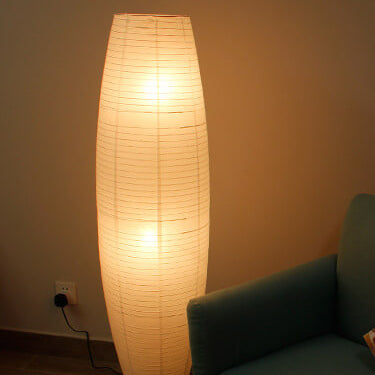 Aria – Scandinavische Minimalistische Rijstpapieren Kolom Vloerlamp (2-Lichts)