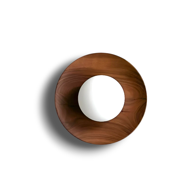 Liora – Scandinavische Minimalistische Hout & Glas LED Wandlamp