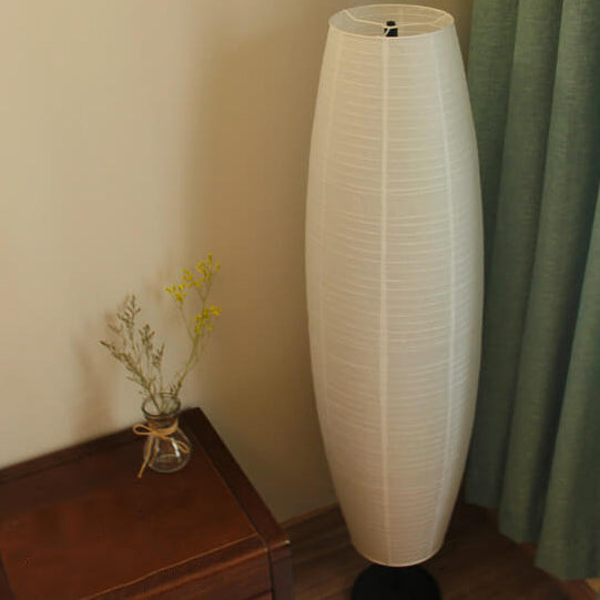 Aria – Scandinavische Minimalistische Rijstpapieren Kolom Vloerlamp (2-Lichts)