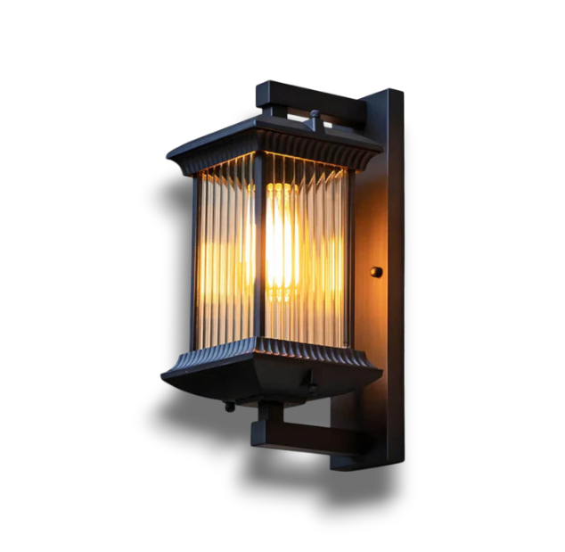 Glowlith - Klassieke Duurzame Buitenmuurlamp Met Mat Zwarte Afwerking