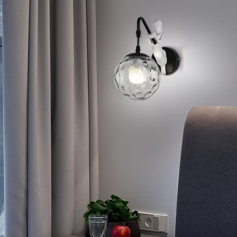 Sirena – Vintage Zeemeermin Wandlamp met Glazen Bol (1-Licht)