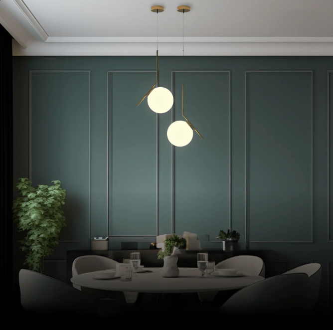 Florvia - Moderne Glazen Bol Hanglamp Voor Stijlvolle Noordse Interieurs