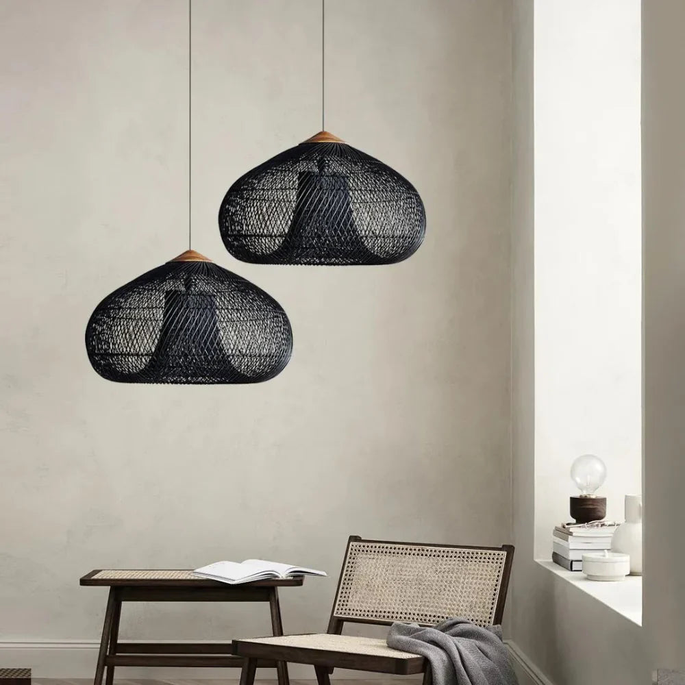 Aveline – Handgemaakte Rattan Japandi Hanglamp