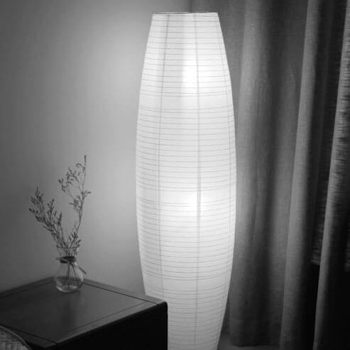 Aria – Scandinavische Minimalistische Rijstpapieren Kolom Vloerlamp (2-Lichts)