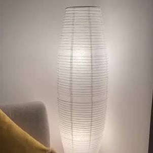 Aria – Scandinavische Minimalistische Rijstpapieren Kolom Vloerlamp (2-Lichts)
