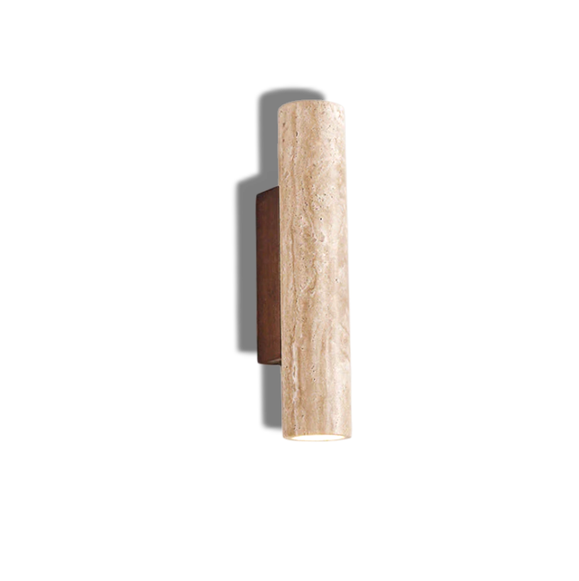 Renzo – Japandi Travertin Tube Wandlamp