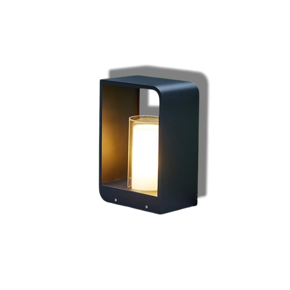 Auro – Moderne Vierkante Outdoor LED Tuinlamp (Waterdicht, Zonne-energie/Hardwired)