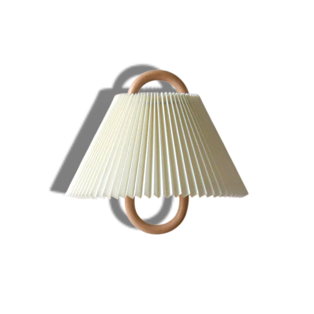 Edda – Moderne Geplisseerde Stoffen & Massief Houten Wandlamp (1-Licht)