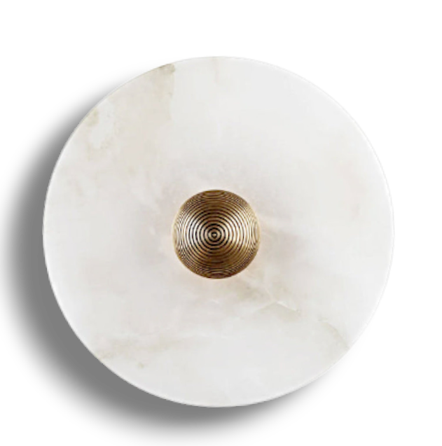 Moonlux - Minimalistische Ronde Albasten Wandlamp Voor Sfeervolle Gloed