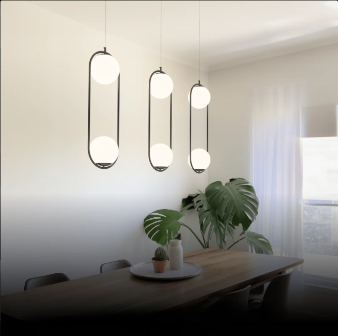 Florvia - Moderne Glazen Bol Hanglamp Voor Stijlvolle Noordse Interieurs
