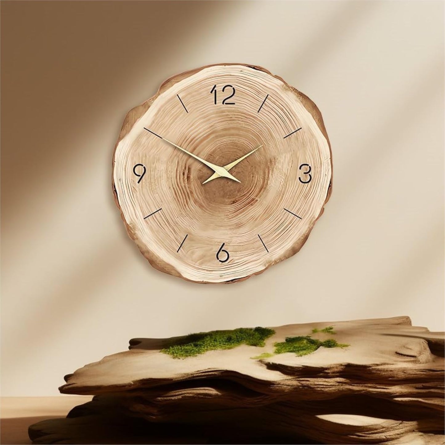 Arbor – Stille Houten Wandklok met Natuurlijke Textuur