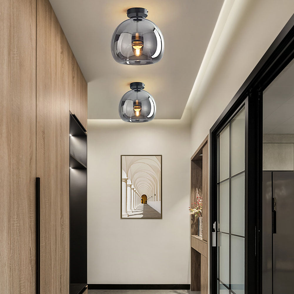 Patiora - Retro Koperen Glazen Plafondlamp Met Moderne Designuitstraling
