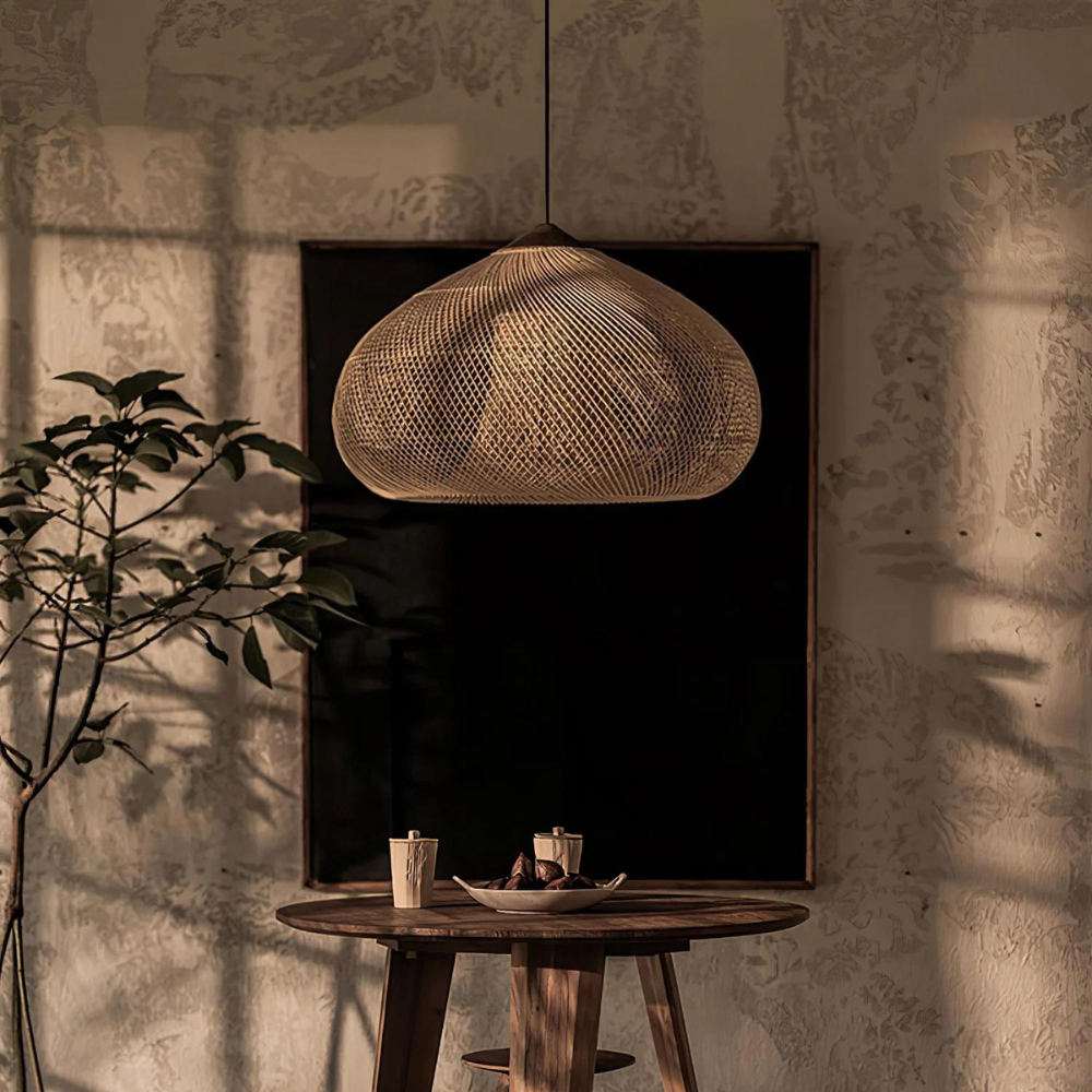 Aveline – Handgemaakte Rattan Japandi Hanglamp