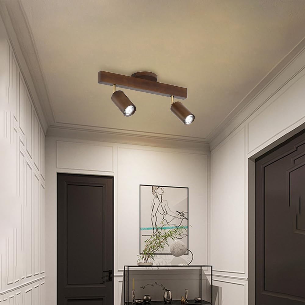 Norvia – Houten Rail Plafondlamp met Verstelbare Spots