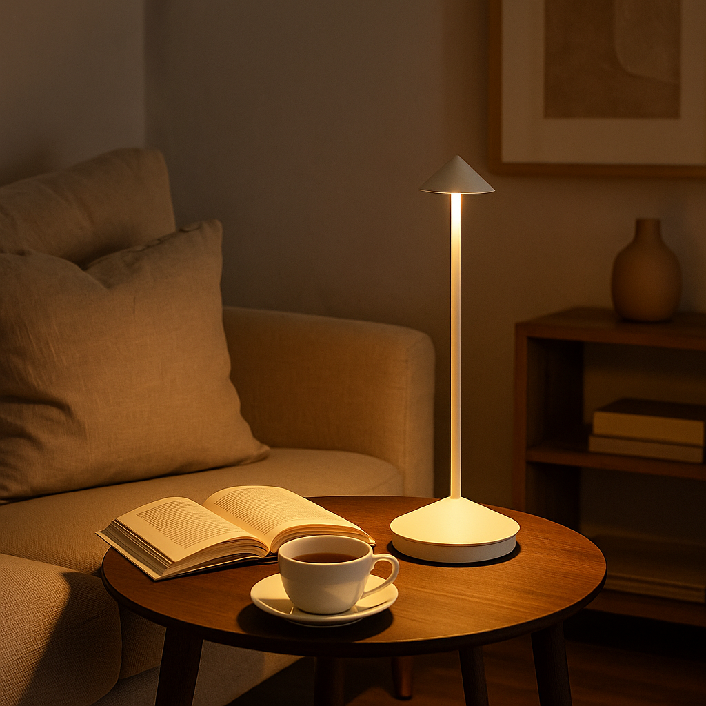 Avolis – Minimalistische LED Snoerloze Tafellamp (Dimbaar & Waterdicht)