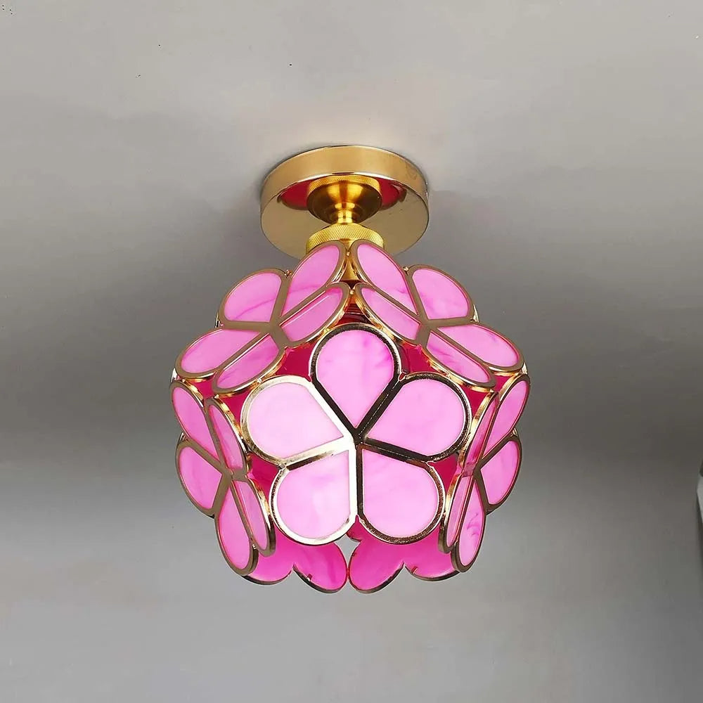 Floriva – Bloemen Stijl Glazen Plafondlamp