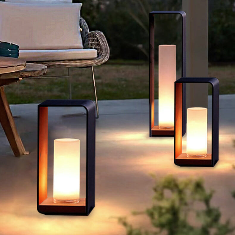 Auro – Moderne Vierkante Outdoor LED Tuinlamp (Waterdicht, Zonne-energie/Hardwired)