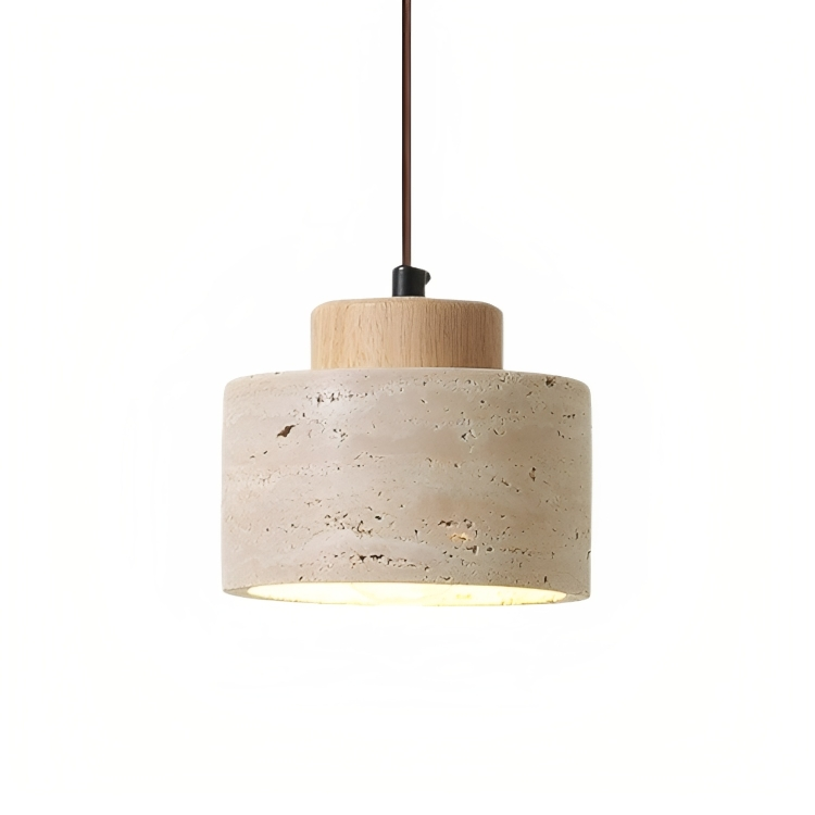 Glowstead - Eigentijdse Travertin Stenen Hanglamp Met Zachte Natuurlijke Tinten
