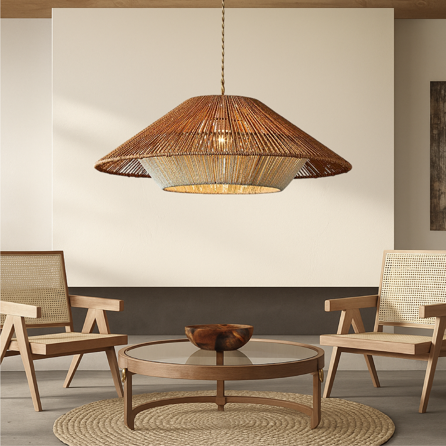 Walklux - Rustieke Charme Gevlochten Bamboe Hanglamp Met Ambachtelijk Design