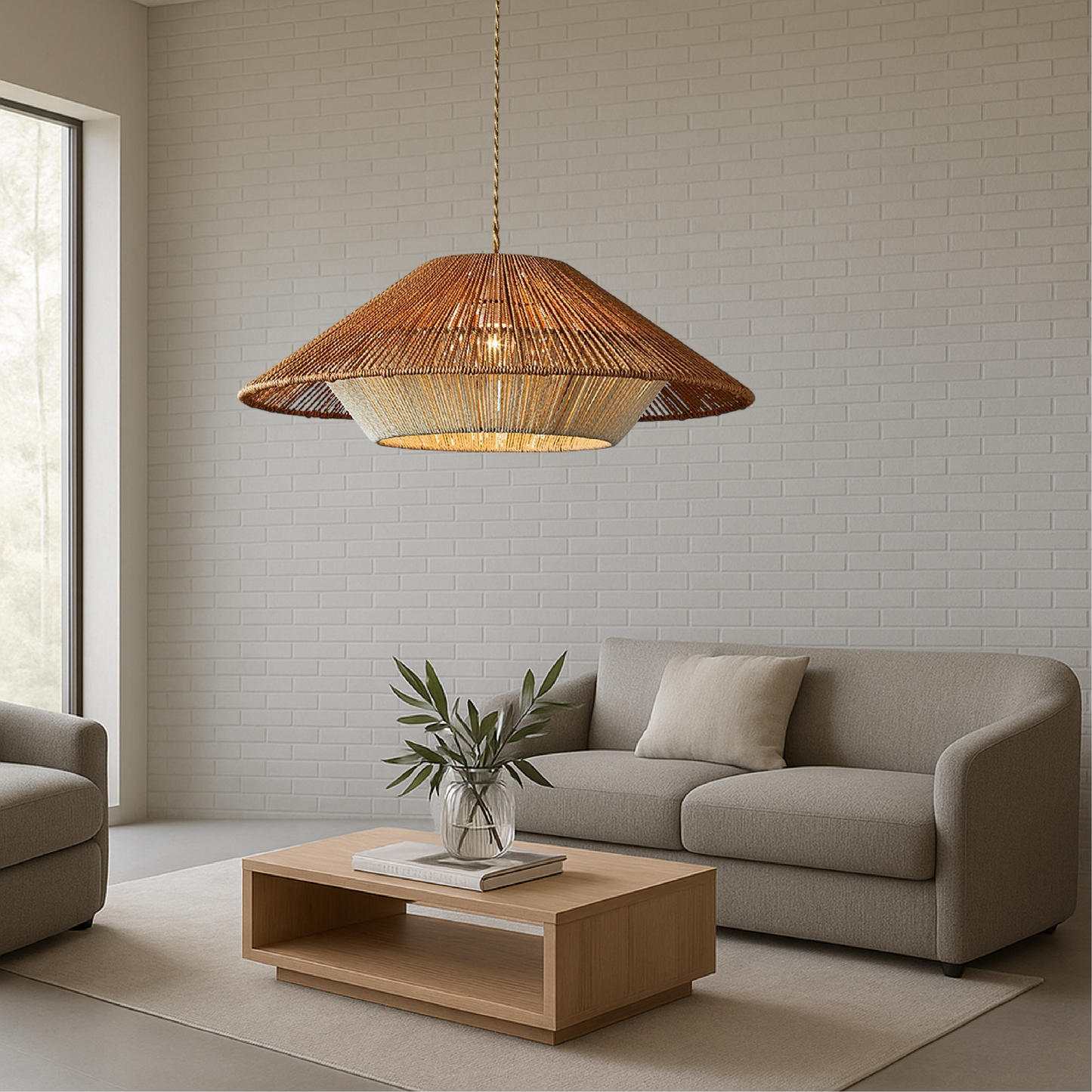 Walklux - Rustieke Charme Gevlochten Bamboe Hanglamp Met Ambachtelijk Design
