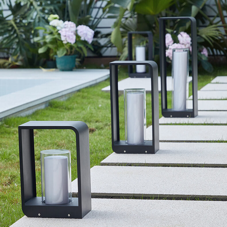 Auro – Moderne Vierkante Outdoor LED Tuinlamp (Waterdicht, Zonne-energie/Hardwired)