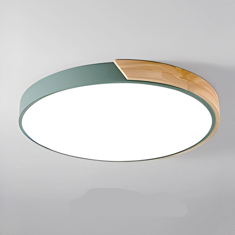 NestGLow - Moderne Scandinavische Houten Ronde Plafondlamp Voor Elegante Interieurs