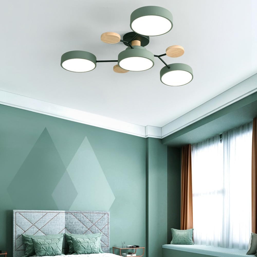 Lunara – Moderne Ronde LED Plafondlamp met Houten Accenten