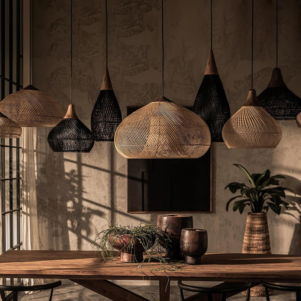 Aveline – Handgemaakte Rattan Japandi Hanglamp