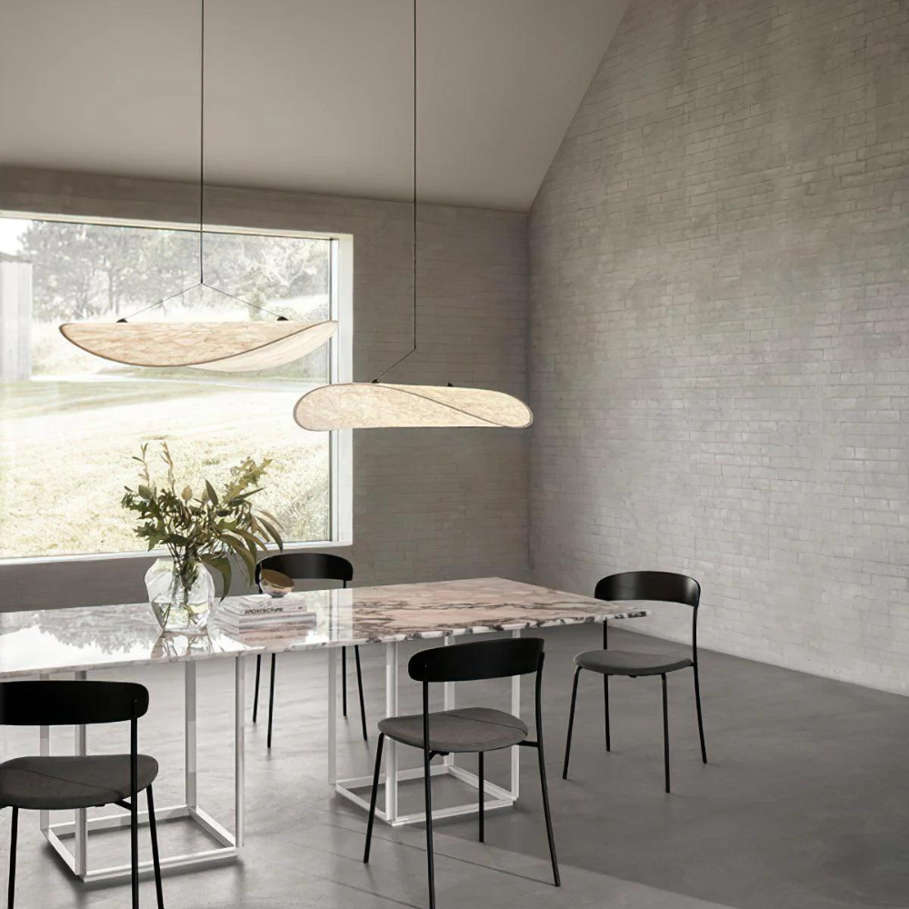 Kaze – Japandi Zijde Hanglamp & Plafondlamp (Dimbaar in Drie Kleuren, Modern Design)
