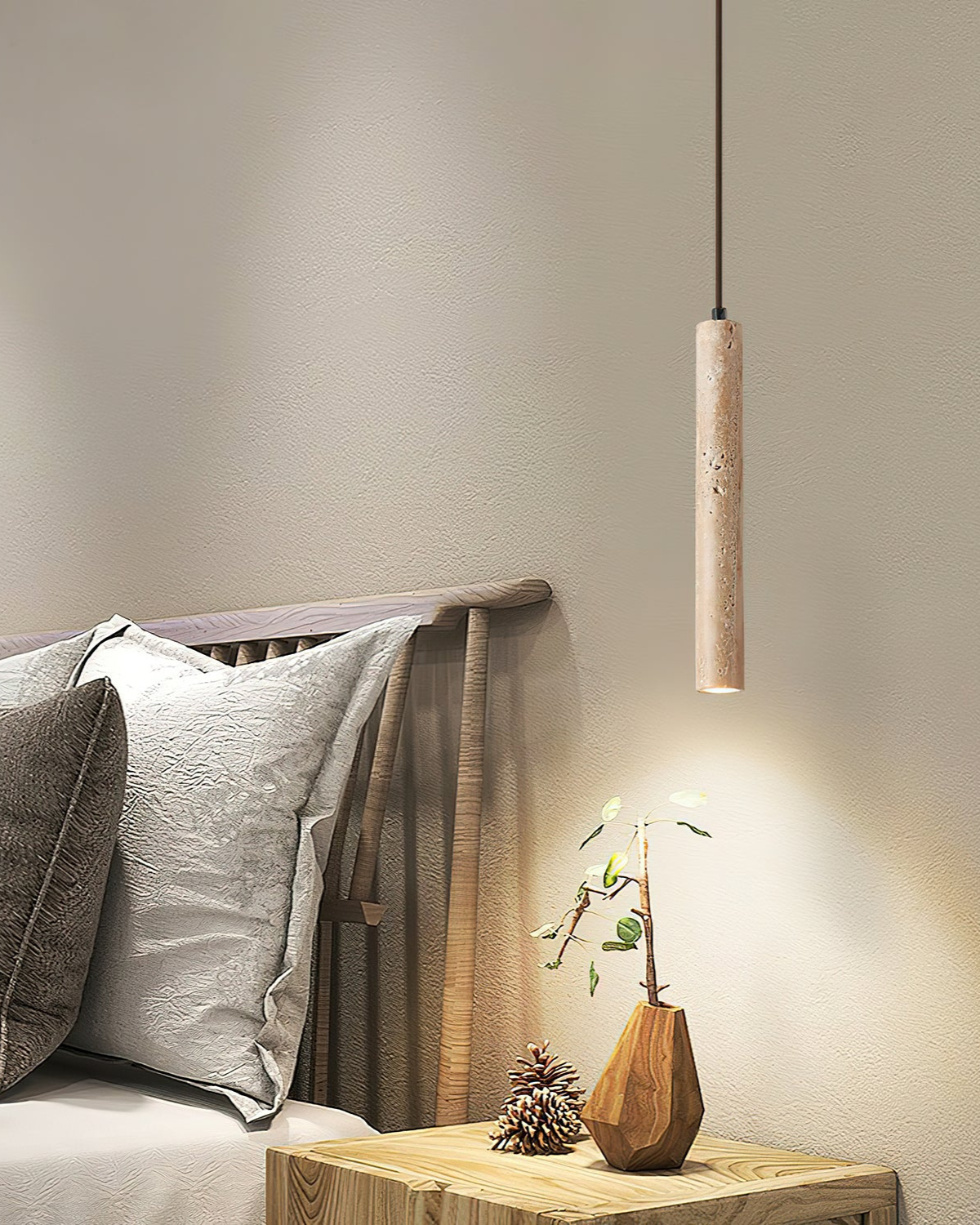 Coltra – Minimalistische Travertijn Cilinder Hanglamp