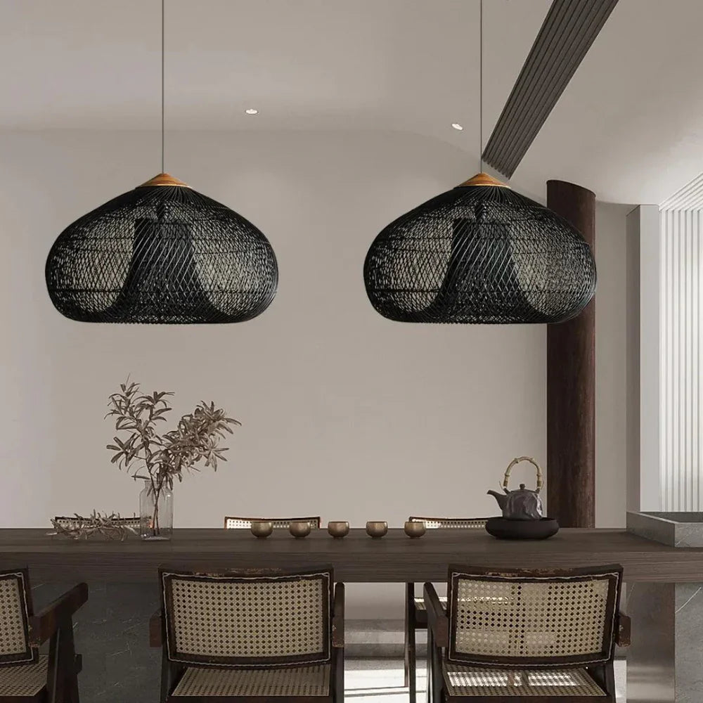 Aveline – Handgemaakte Rattan Japandi Hanglamp
