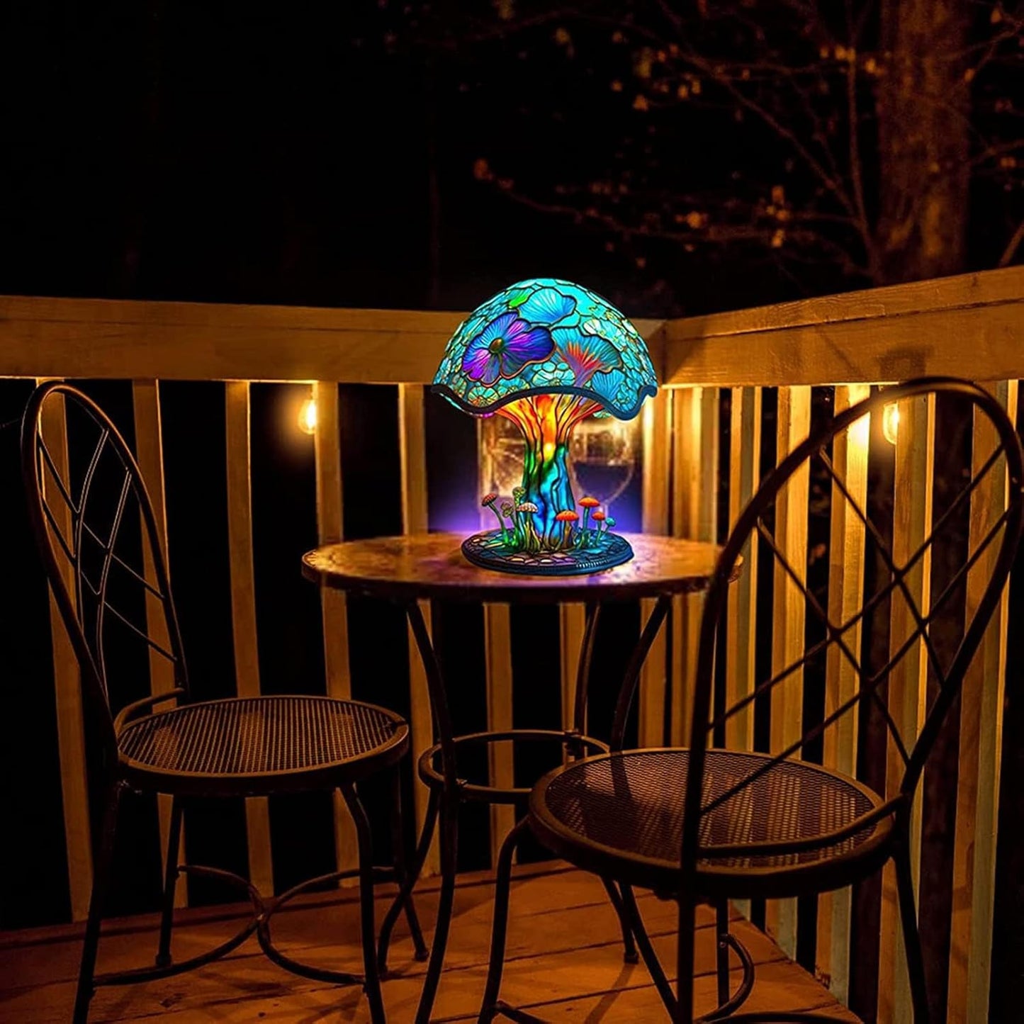Nara – RainGlow Tafellamp (Glas-in-Lood Effect)