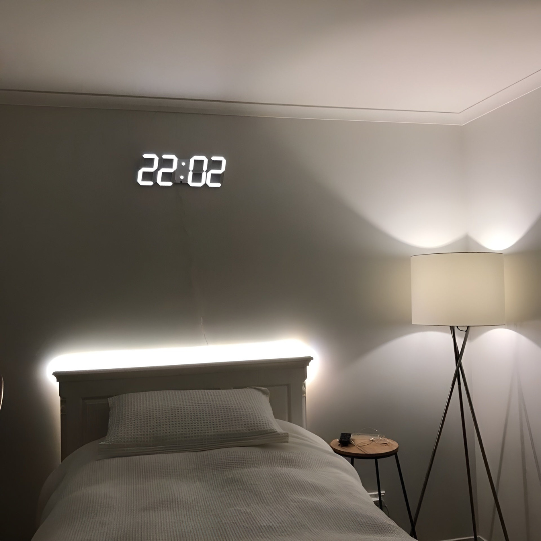 Decoris - Nyvox 3D LED Wandklok Voor Moderne Interieurs Woonkamers
