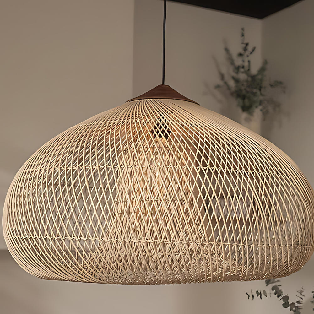 Aveline – Handgemaakte Rattan Japandi Hanglamp