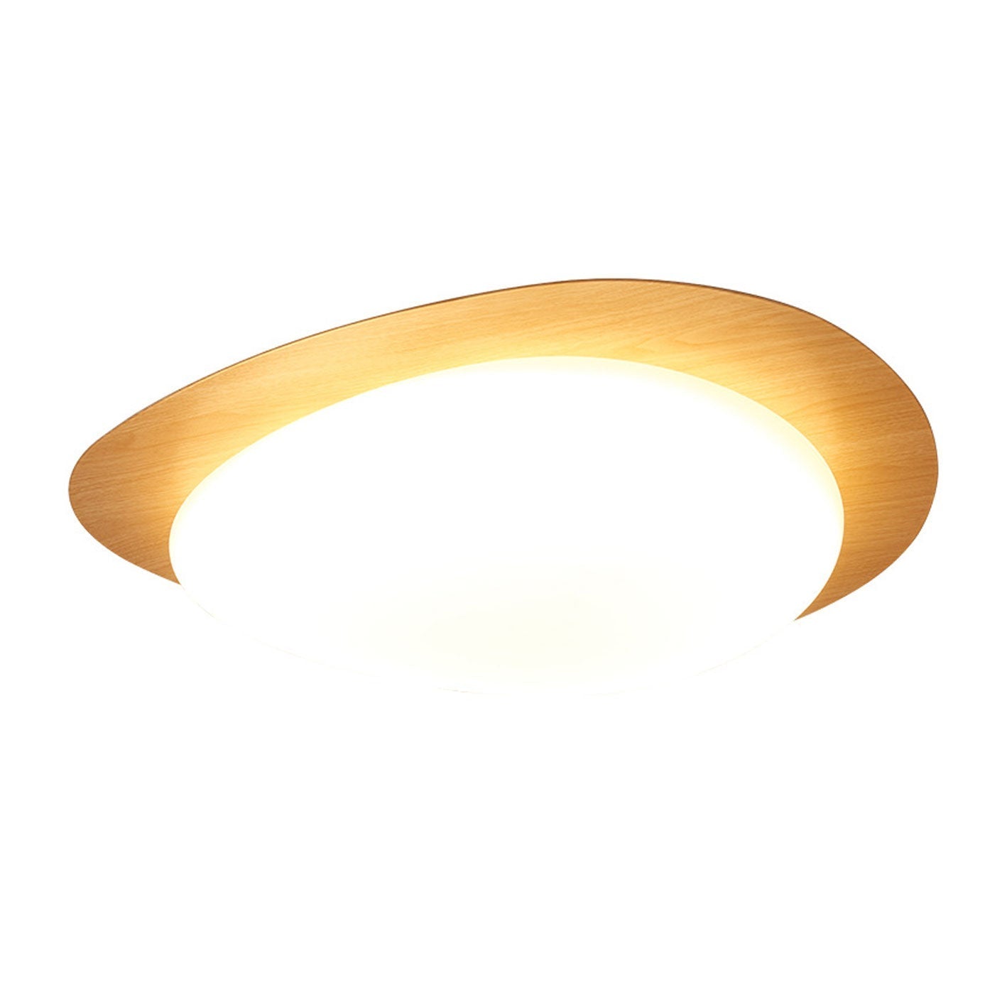 Pebble – Scandinavische Houtnerf LED Plafondlamp (Opbouw, Dimbare Opties)