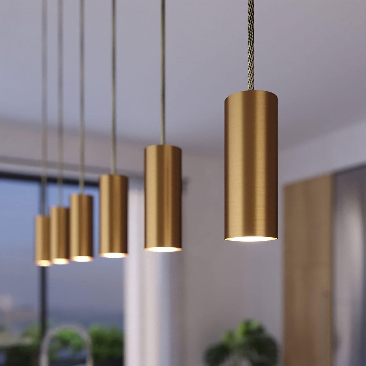 Wickora - Minimalistische Messing Hanglamp Met Strak Buisvormig Design