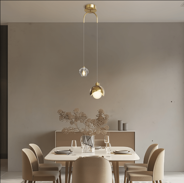 Urnelis - Elegante Hanglamp Van Goud En Kristal Met LED Voor Woon- En Eetruimtes