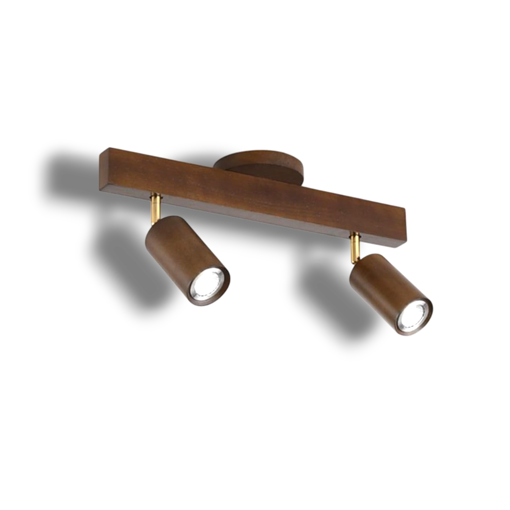 Norvia – Houten Rail Plafondlamp met Verstelbare Spots