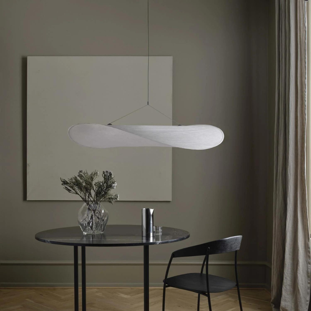 Kaze – Japandi Zijde Hanglamp & Plafondlamp (Dimbaar in Drie Kleuren, Modern Design)