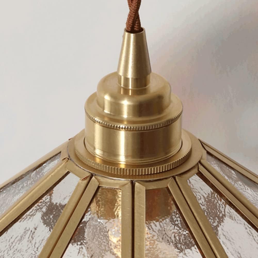 Vetra – Glazen Hanglamp & Plafondlamp (Vintage Messing met Stoffen Snoer)