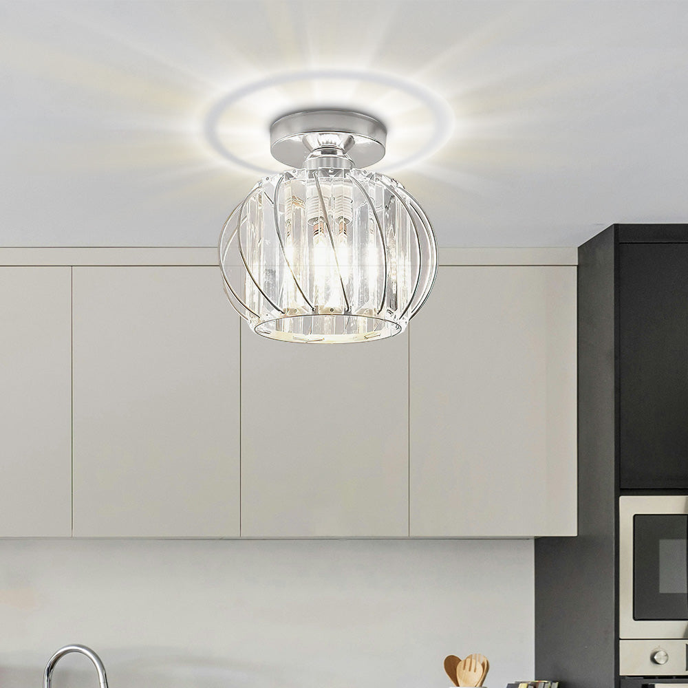 Decorra - Strakke Noordse Plafondlamp Met Helder Glas Voor Moderne Interieurs