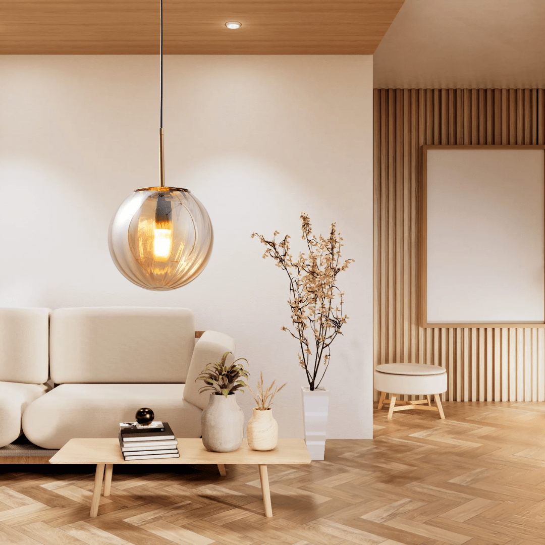 Liora – Glazen Bol Hanglamp (Moderne Hanglamp voor Eetkamer & Slaapkamer)